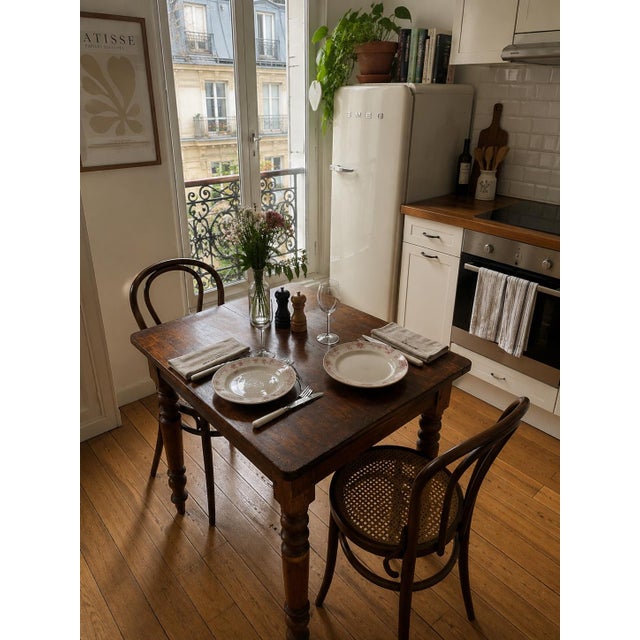 Walnut Bistro Table, 1890s For Sale - Image 9 of 10