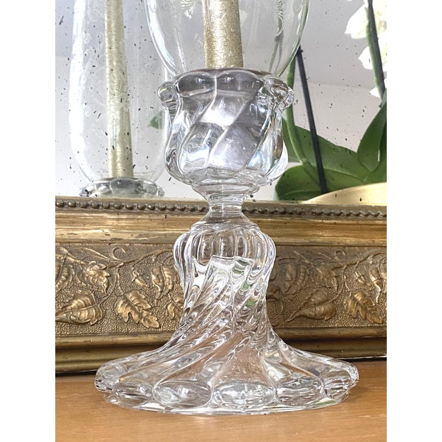 Baccarat Crystal Candleholder with Bamboo Twisted Pattern, France, 1950s For Sale - Image 3 of 5