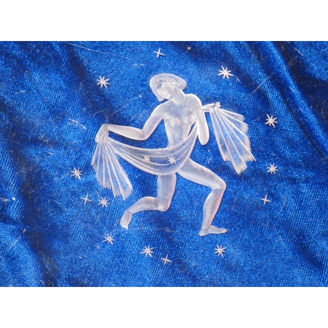 This is an original Art Nouveau glass plate by Orrefors, created in the 1920's-30's. The plate features a wheel-engraved...