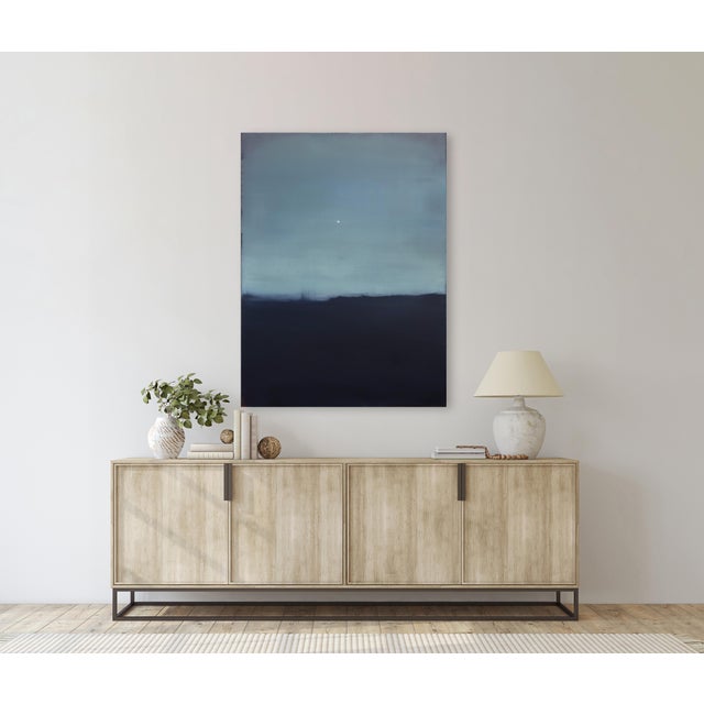 Textile Desert Moon - Large Original Contemporary Abstract Landscape Painting on Canvas by Mark Acetelli For Sale - Image 7 of 8