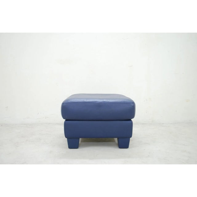 Blue Set of DS17 Blue Leather Ottomans from de Sede, 1990s For Sale - Image 8 of 13