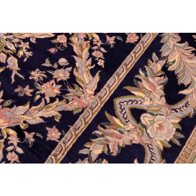 Shabby Chic Pak-Persian Blue/Gray Wool Rug - 9'2'' X 12'0'' For Sale - Image 4 of 9