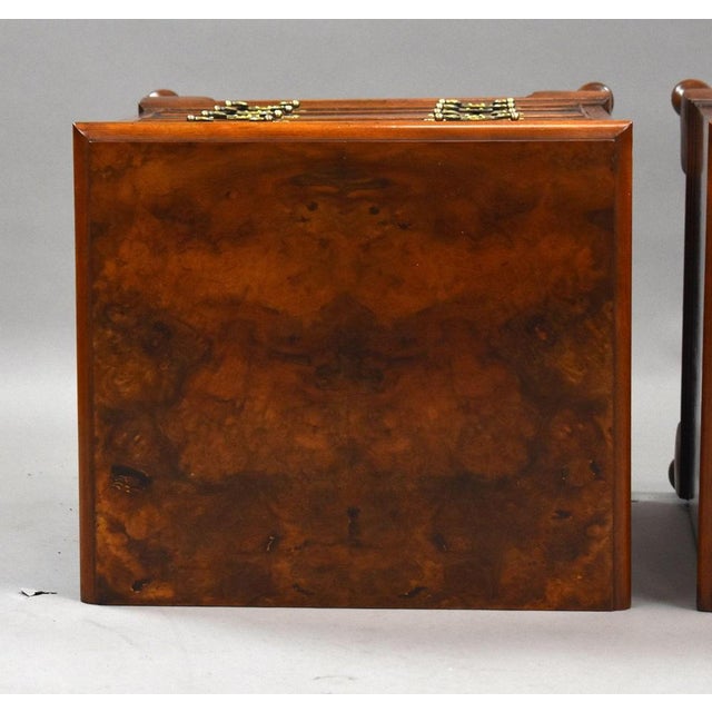 Brown Walnut Bedside Chests, 1960s, Set of 2 For Sale - Image 8 of 10