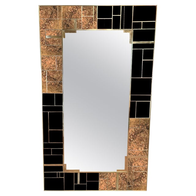Not Yet Made - Made To Order Rectangular Brass and Black Murano Glass Wall Mirror from Justfurnituress SRL For Sale - Image 5 of 5