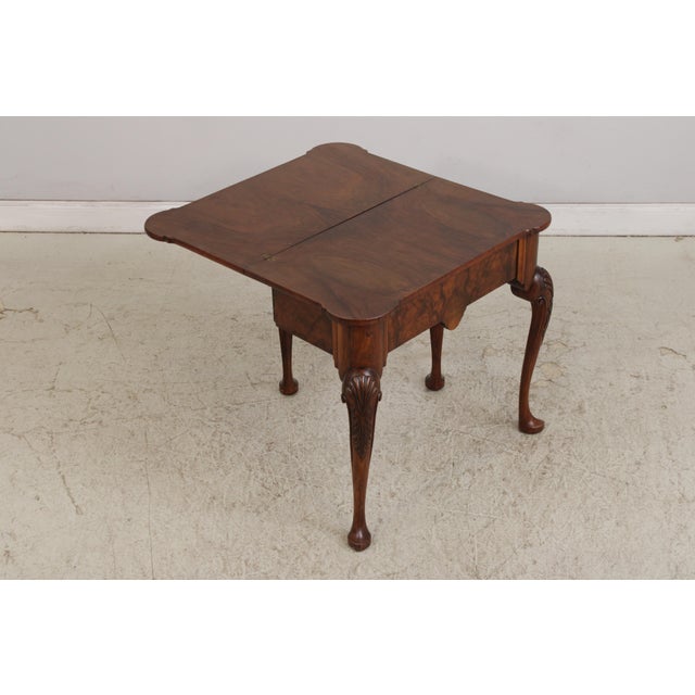 Vintage Burlwood English George II Game Table For Sale - Image 4 of 15