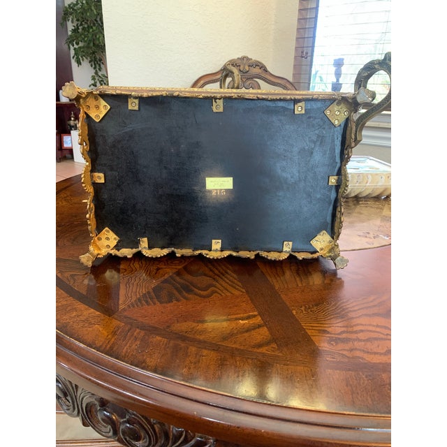Mid 20th Century Maitland-Smith Leather Rectangle Box Sherwood Brass Mounts For Sale - Image 11 of 12