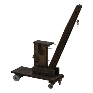 Wooden Mobile Crane Truck, 1950s For Sale
