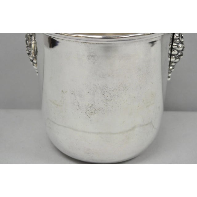 Vintage Mid Century Silver Plated Grapevine Cluster Champagne Chiller Ice Bucket For Sale In Philadelphia - Image 6 of 12
