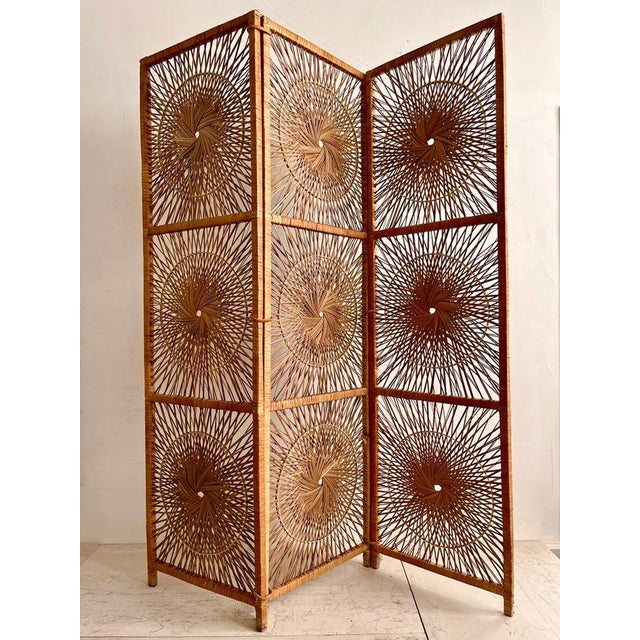 Rattan Sunburst Room Divider from Rohe Noordwolde, 1960s For Sale - Image 16 of 16