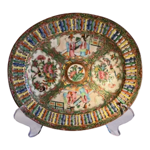 Early 19th Century Chinese Rose Medallion Pierced Platter