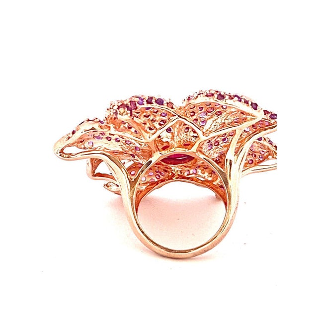 Bochic "Orient" Natural Ruby & Rhodolite Cocktail Ring Set In 18K Gold&Silver For Sale In New York - Image 6 of 18