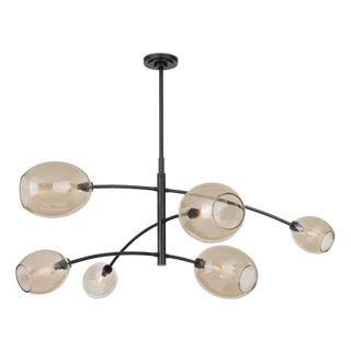 Artemis Mobile Chandelier, Oil Rubbed Bronze with Champagne Glass For Sale