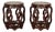 Pair of Vintage Chinese Carved Wood Garden Seats or Stands For Sale