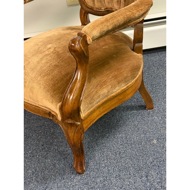 Late 19th Century Carved Victorian Walnut Parlor Chairs For Sale - Image 10 of 12