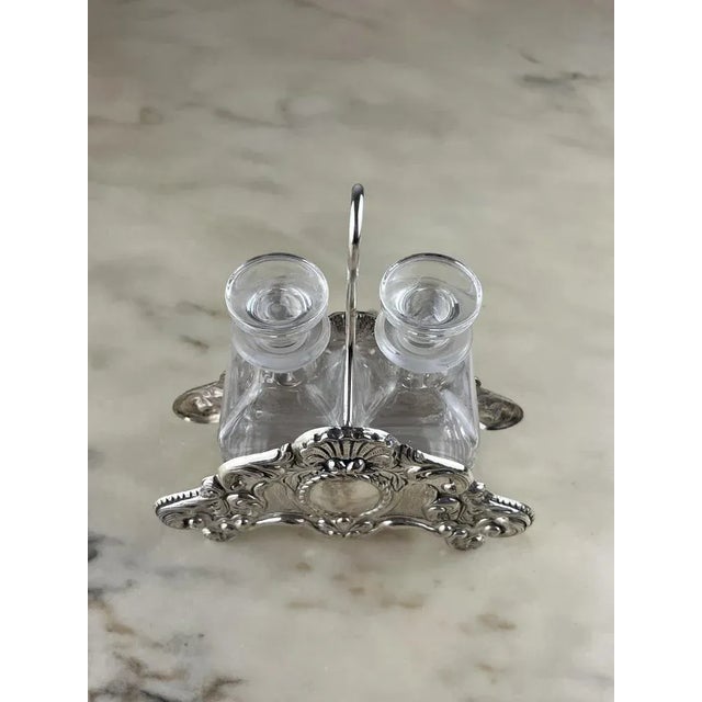 Italian Oil and Vinegar Set in 800 Silver and Crystal, 1990 For Sale - Image 9 of 10