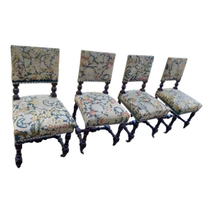 Late 20th Century English Needlepoint Chairs - Set of 4