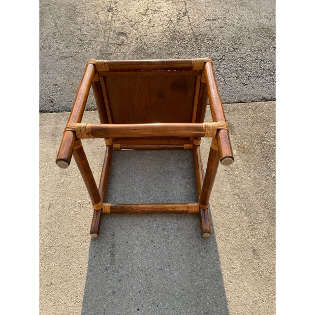 Mid-20th Century Rattan and Bamboo Nesting Tables - Set of 3 For Sale - Image 9 of 11