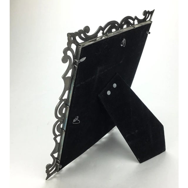 Metal Vintage Metal Art Deco Design Photo Frame 8 X 10 For Sale - Image 7 of 8