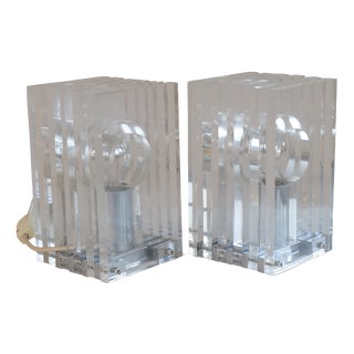Acrylic Lamps in the style of Sandro Petti for Maison Janson, 1970s, Set of 2 For Sale