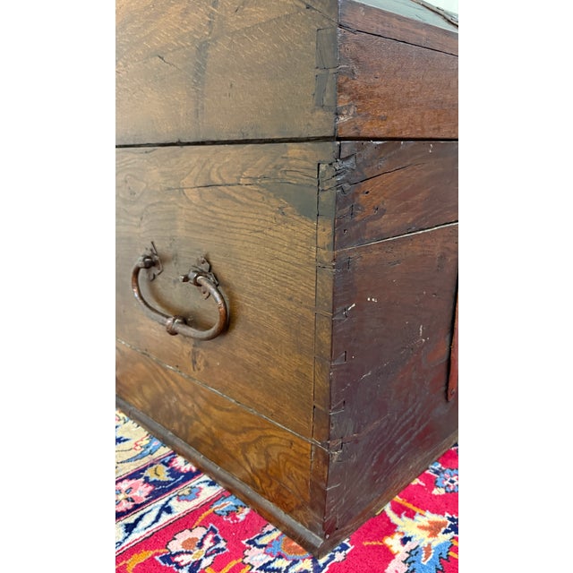 Antique Danish Dome Top Trunk Chest Blanket Box Storage Coffer Oak Mid 19th C For Sale - Image 17 of 18