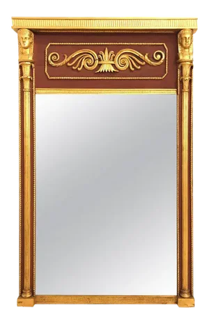Russian Neoclassical Style Parcel Paint and Gilt Decorated Mirror