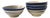 Pottery Bowls Blue Off-White, Set of 4 For Sale