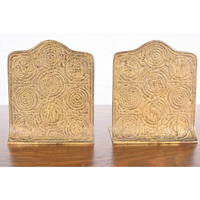 Tiffany Studios New York Bronze Doré Zodiac Bookends, Circa 1910 Chairish