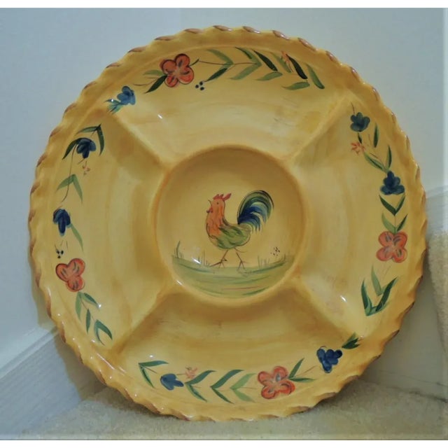 Vintage Handpainted Rooster Serving Platter For Sale - Image 13 of 13