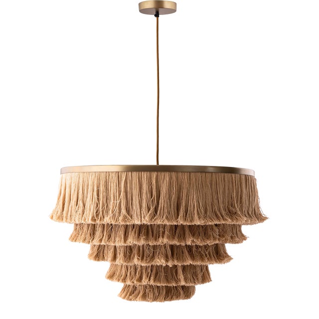 Sarai Natural Fringe Pendant For Sale