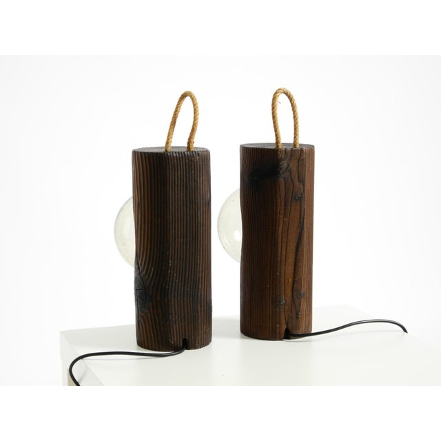 Table Lamps in Pine with Glass Globe Lampshade from Temde Leuchten, 1960s, Set of 2 For Sale - Image 11 of 18