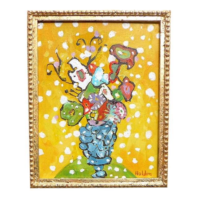 "Golden Flowers" Large Oil Painting For Sale