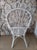 Vintage white wicker and rattan Sweetheart Fiddlehead Peacock Chair Style: Coastal Color: White Dimensions: 24" W x 47" H...