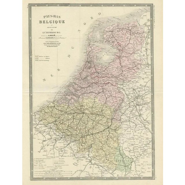 Antique map titled 'Netherlands Belgium (\.)'. Large map of the Netherlands and Belgium. This map originates from 'Atlas...