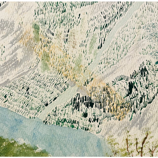Mid-Century Modern 1960s Mountain Landscape Painting by Stewart For Sale - Image 3 of 4