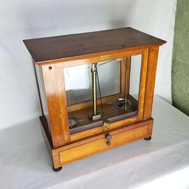 Mid-Century Wooden Apothecary Scale, Chemical Balance For Sale - Image 11 of 11
