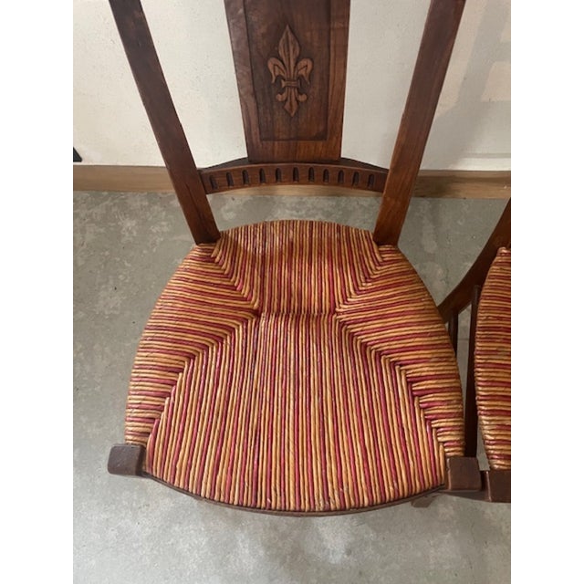 Vintage Straw-Seated Chairs, 1990s, Set of 2 For Sale - Image 3 of 4