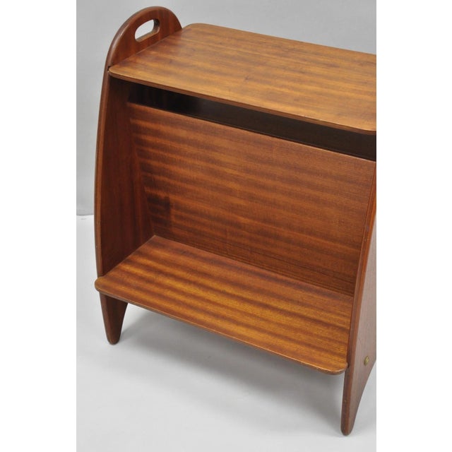 Mid Century Danish Modern Teak Wood Magazine Rack Book Stand Bookcase Side Table For Sale - Image 18 of 18