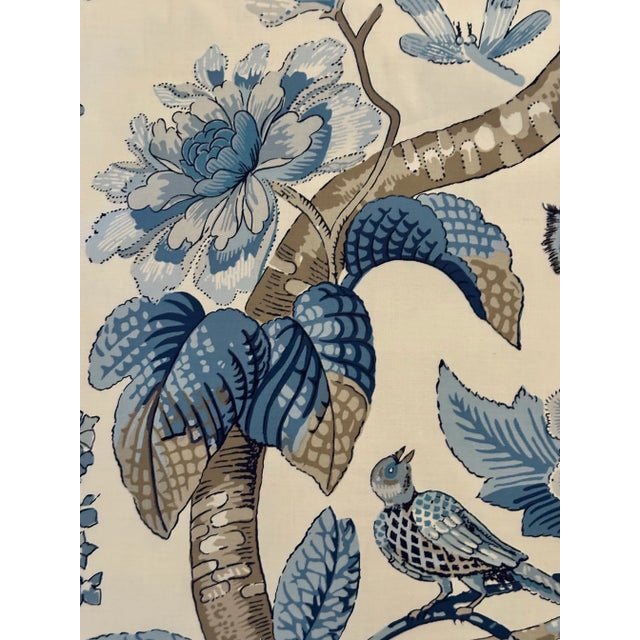 Schumacher Schumacher Cranley Garden Blue Fabric 7 1/2 Yards Cotton For Sale - Image 4 of 6