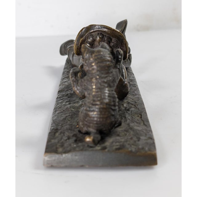 French 19th Century French Bronze of a Boy Fascinated by a Cat, Signed Durand For Sale - Image 3 of 11