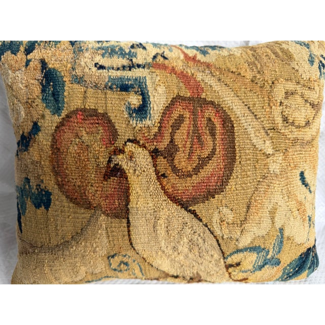 17th Century 17th Century Brussels Figural & Fruit Tapestry Pillow For Sale - Image 5 of 7