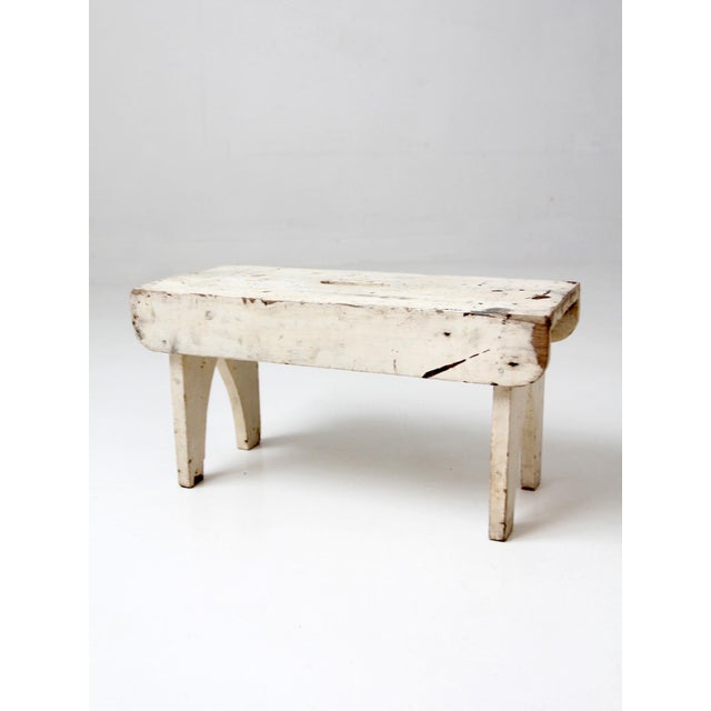 Antique American Farmhouse White Painted Step Stool For Sale - Image 10 of 16