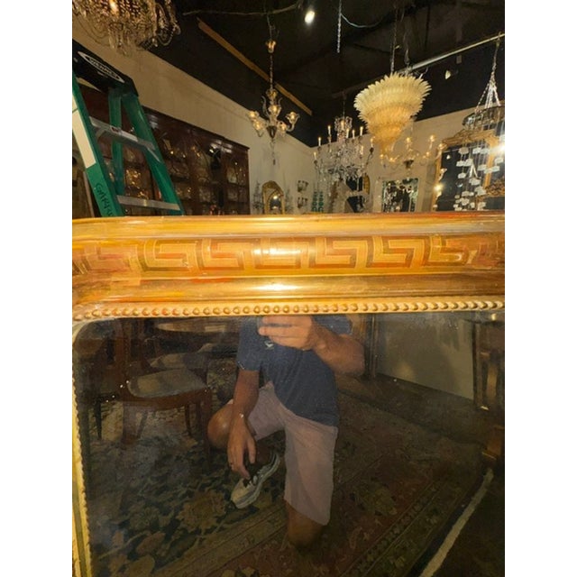 Art Deco Fine 19th C. French Louis Philippe Mirror With Greek Key Frame For Sale - Image 3 of 4