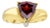 Trilliant Cut Garnet Ring 14k Yellow Gold, Size 6.5 For Sale