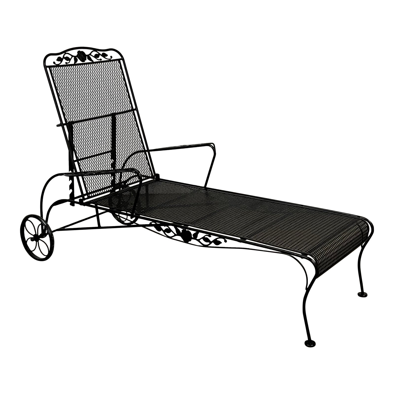 Woodard Style Outdoor Iron Chaise Lounge Chair Chairish