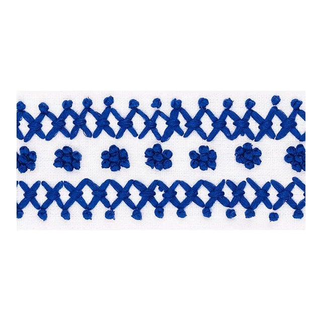 Sample - Schumacher Sunnyvale Tape in Blue For Sale