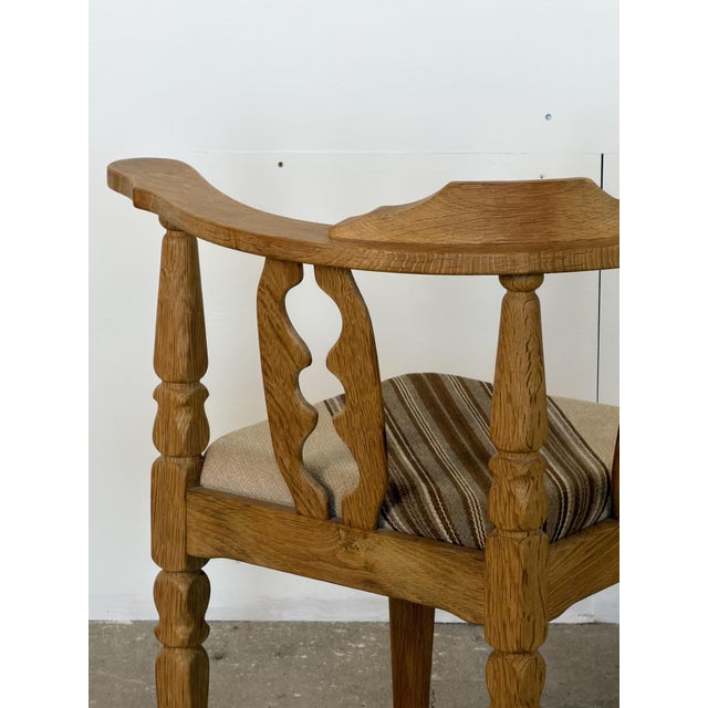 Wood Scandinavian Modern Corner Chairs in Oak by Henning Kjærnulf, Denmark, 1960, Set of 2 For Sale - Image 7 of 12