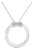 .925 Sterling Silver 1/10 Cttw Diamond Miracle-Set 2 Stone 'Together Forever' Open Circle 18" Box Chain Pendant Necklace (I-J Color, I2-I3 Clarity) For Sale
