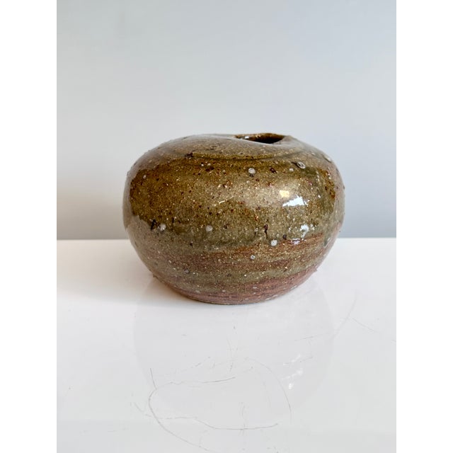 1970s Expressive Studio Ceramic Vase with Glaze Bumps and Cut-Out Opening, Germany, 1970s For Sale - Image 5 of 15