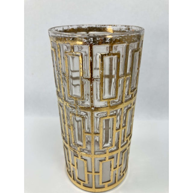 1960s Imperial Glass Shoji Barware Gold Collectible Single High Ball Glassware For Sale - Image 4 of 9