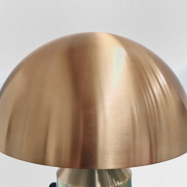 Vico Magistretti Atollo Table Lamp in Gold Metal by Vico Magistretti for Oluce, 2010s For Sale - Image 4 of 11